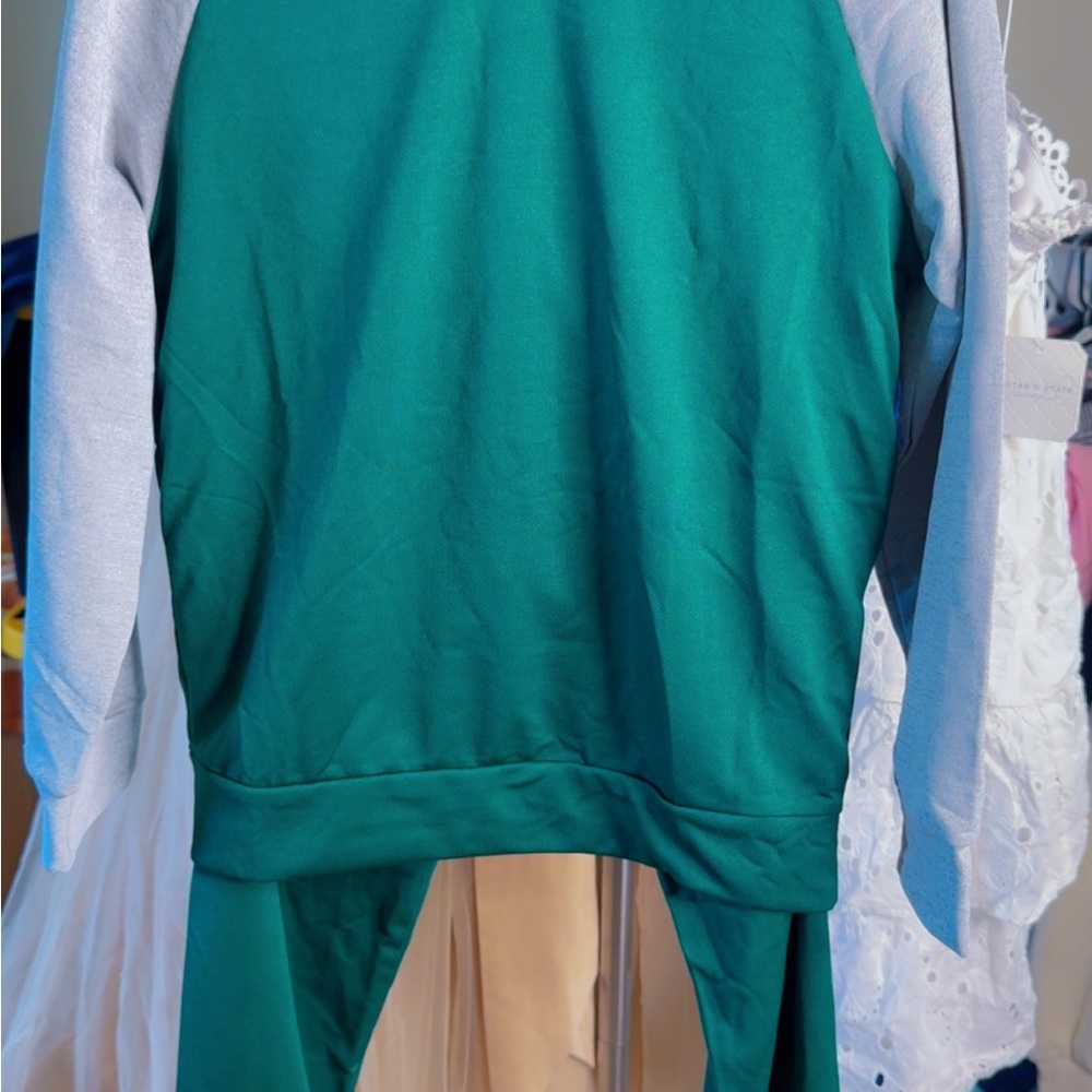 Boys Colorblock Green Gray Hoodie Sweatshirt set, 2-piece outfit NWOT